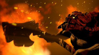 Demonic creature sword fire flames - demonic free wallpaper