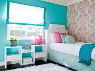 Bedroom with bed interior design 8 - color scheme free wallpaper