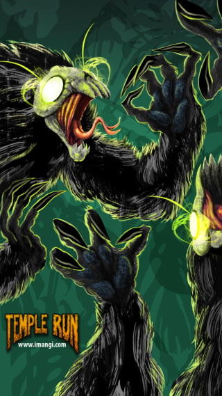 Demon glowing eyes cartoon demon - its mouth free wallpaper