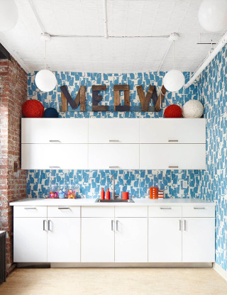 Kitchen blue white wallpaper sign - free happy birthday wallpaper
