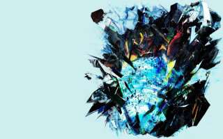 Blue vase abstract glowing mecha - android jones free wallpaper