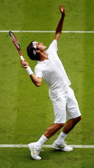 Man white tennis grass court - his hand in free wallpaper