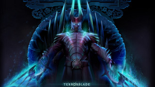 Man blue suit sword demon - sword free wallpaper