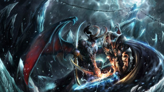 Dragon attack demon snow man - a painting of a dragon free wallpaper