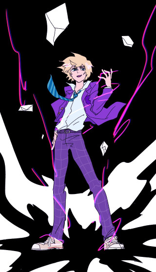 Man purple suit kite black - a drawing of a man free wallpaper
