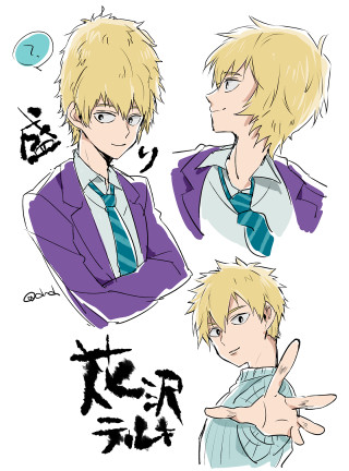 Blonde man with tie drawing - toyism free wallpaper