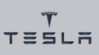 Tesla logo gray background black - beeple free wallpaper