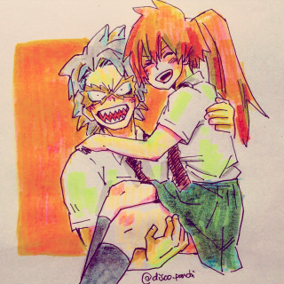 Hugging smiling people bird shoulder - two person free wallpaper