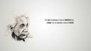 Albert drawing quote white background - inspirational free wallpaper