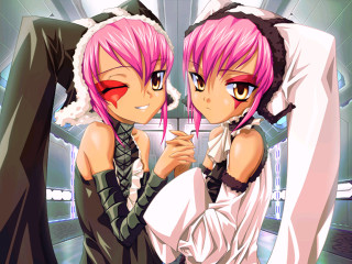 Anime sisters yandere pinkhair furtrim - a character portrait free wallpaper