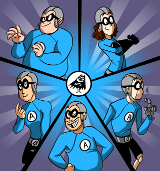 Cartoon characters blue outfits star - a group of cartoon characters free wallpaper