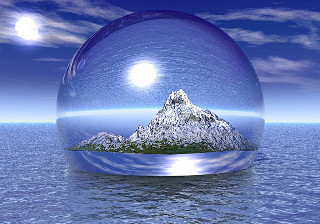 Snow mountain glass ball moon - ray free wallpaper