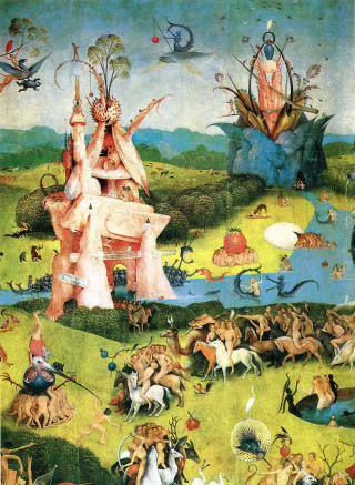 Animals people field pond castle - institutional critique free wallpaper