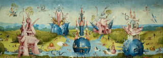 Landscape painting people animals diverse - surrealistic free wallpaper