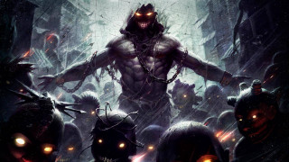 Demonic men forest glowing eyes - demonic free wallpaper