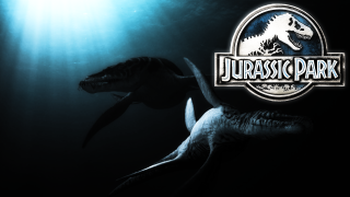 Dinosaur swimming water logo park - a logo free wallpaper