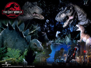 Dinosaurs forest car truck dark - neoprimitivism free wallpaper