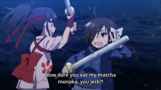 Anime characters sword matcha monaka - two anime character free wallpaper
