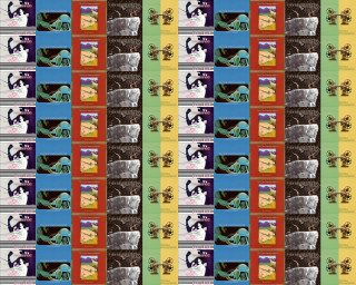 Colorful pattern cat window sill - a cat free wallpaper