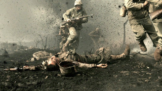 Soldiers running field man laying - david palumbo free wallpaper