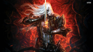 Man armor sword demon red - a man in armor holding free wallpaper