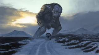 Large standing animal road field - ed binkley free wallpaper