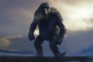 Bigfoot field mountains background clouds - ed binkley free wallpaper