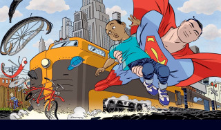 Flying man superman cape blue - a blue shirt free wallpaper