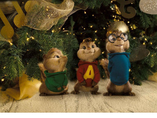Chipmunks christmas tree number back - a number free wallpaper