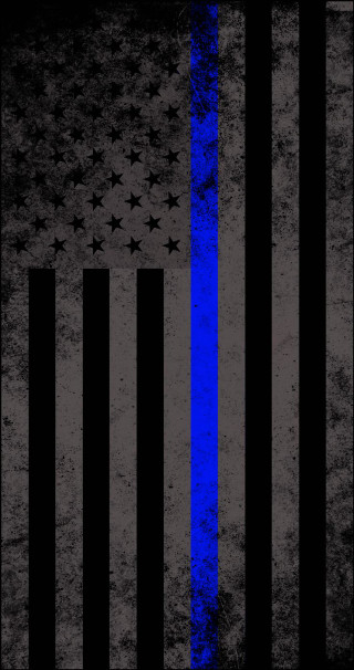 Thin blue line black background - thin free wallpaper