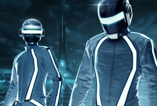 Futuristic suits city night bright - their face free wallpaper