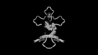 Cross banner black white photo - death free wallpaper