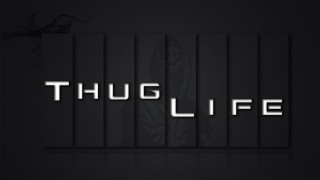 Thug life black white photo - white letter free wallpaper