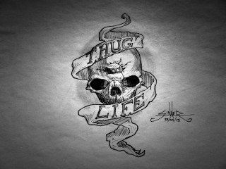 Skull banner snake drawing head - tattoo free wallpaper