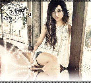 Woman white dress bench light - her hip free wallpaper