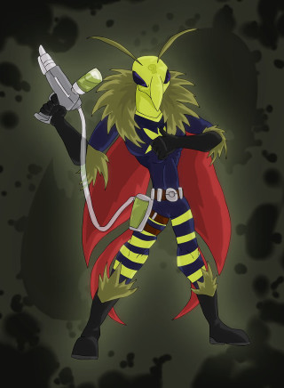 Cartoon character sword cape head - dr. atl free wallpaper