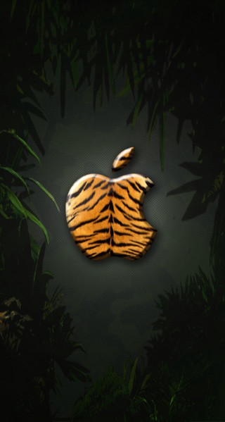 Apple logo jungle leaves grass - primitivism free wallpaper