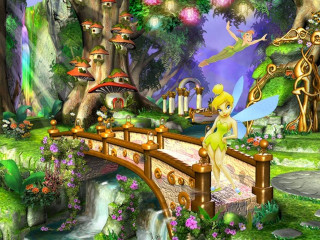 Fairy bridge cartoon scene fairy - a fairy free wallpaper