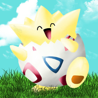 Pokemon egg face grass sky - a face free wallpaper