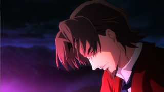 Red jacket man looking sky - a red jacket free wallpaper
