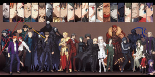 Anime characters wall faces line 2 - ufotable free wallpaper
