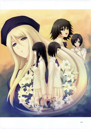 Anime girls long hair hats 6 - poster art free wallpaper