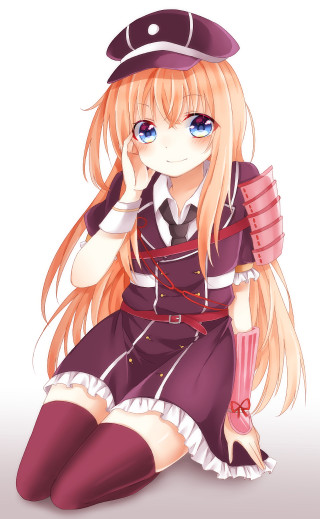 Girl sailor outfit sitting hand - the ground free wallpaper