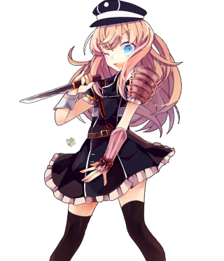 Girl uniform knife sword holding - her hand free wallpaper