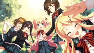 Anime girls forest trees hand - a hand free wallpaper