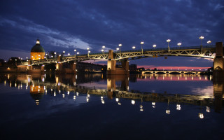 Bridge river lights night city 2 - de hirsh margule free wallpaper