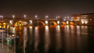 Bridge river boat night lights 2 - a bridge over a river free wallpaper