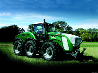 Tractor parked field tarp sky - matte finish free wallpaper