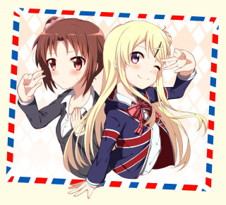 Anime girls blonde hair blue 2 - the other wearing free wallpaper