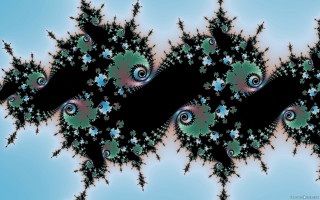 Fractals spiral blue background black - mandelbrot fractal free wallpaper